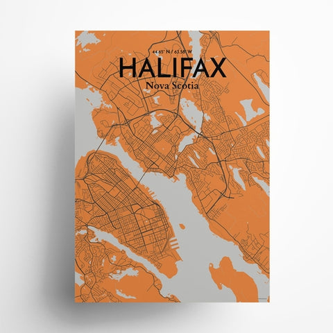 Halifax City Map Poster – Detailed Art Print of Nova Scotia City, Halifax City Map Art for Home Decor, Office Decor, and Unique Gifts