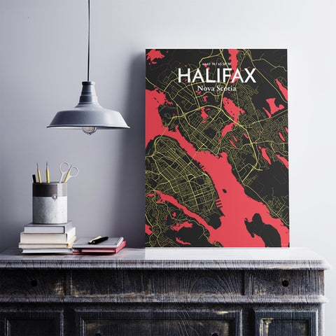 Halifax City Map Poster – Detailed Art Print of Nova Scotia City, Halifax City Map Art for Home Decor, Office Decor, and Unique Gifts