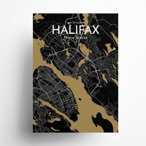 Halifax City Map Poster – Detailed Art Print of Nova Scotia City, Halifax City Map Art for Home Decor, Office Decor, and Unique Gifts