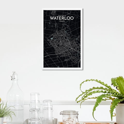 Waterloo City Map Poster – Detailed Art Print of Waterloo, Ontario for Home Decor, Office Decor, Travel Art, and Unique Gifts