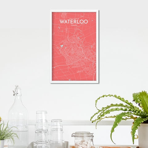 Waterloo City Map Poster – Detailed Art Print of Waterloo, Ontario for Home Decor, Office Decor, Travel Art, and Unique Gifts