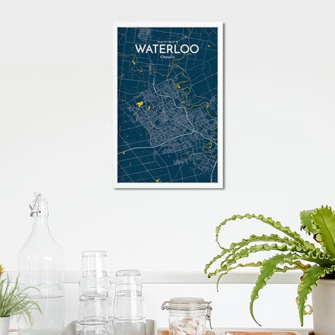 Waterloo City Map Poster – Detailed Art Print of Waterloo, Ontario for Home Decor, Office Decor, Travel Art, and Unique Gifts