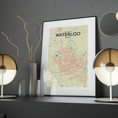 Waterloo City Map Poster – Detailed Art Print of Waterloo, Ontario for Home Decor, Office Decor, Travel Art, and Unique Gifts