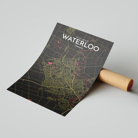 Waterloo City Map Poster – Detailed Art Print of Waterloo, Ontario for Home Decor, Office Decor, Travel Art, and Unique Gifts