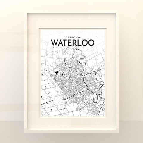 Waterloo City Map Poster – Detailed Art Print of Waterloo, Ontario for Home Decor, Office Decor, Travel Art, and Unique Gifts