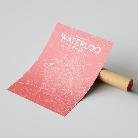 Waterloo City Map Poster – Detailed Art Print of Waterloo, Ontario for Home Decor, Office Decor, Travel Art, and Unique Gifts