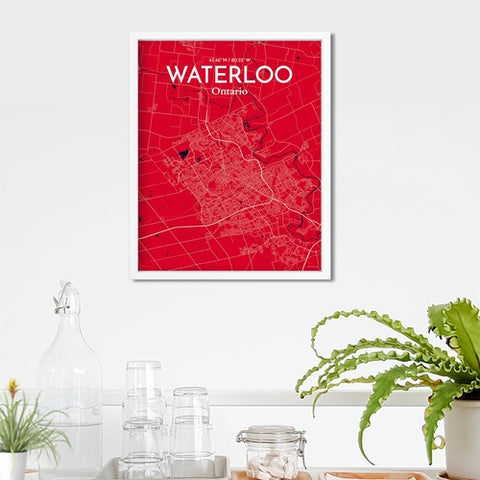 Waterloo City Map Poster – Detailed Art Print of Waterloo, Ontario for Home Decor, Office Decor, Travel Art, and Unique Gifts