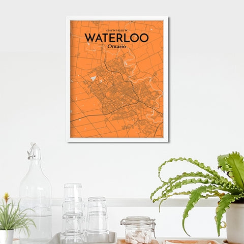 Waterloo City Map Poster – Detailed Art Print of Waterloo, Ontario for Home Decor, Office Decor, Travel Art, and Unique Gifts