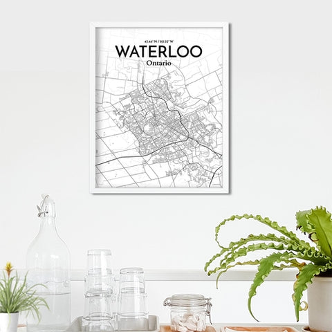 Waterloo City Map Poster – Detailed Art Print of Waterloo, Ontario for Home Decor, Office Decor, Travel Art, and Unique Gifts