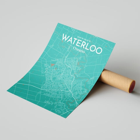 Waterloo City Map Poster – Detailed Art Print of Waterloo, Ontario for Home Decor, Office Decor, Travel Art, and Unique Gifts