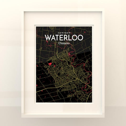 Waterloo City Map Poster – Detailed Art Print of Waterloo, Ontario for Home Decor, Office Decor, Travel Art, and Unique Gifts