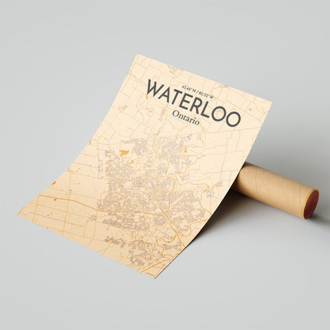 Waterloo City Map Poster – Detailed Art Print of Waterloo, Ontario for Home Decor, Office Decor, Travel Art, and Unique Gifts