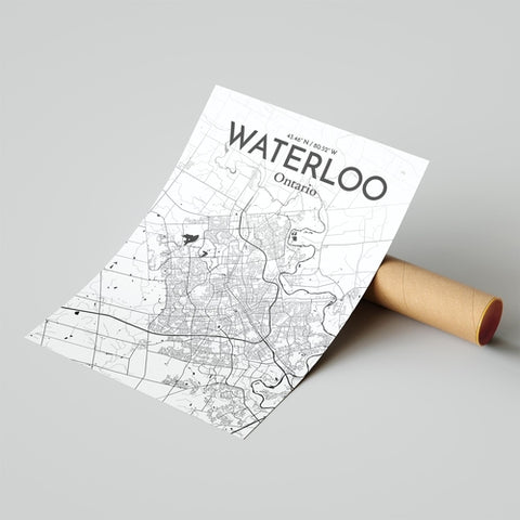 Waterloo City Map Poster – Detailed Art Print of Waterloo, Ontario for Home Decor, Office Decor, Travel Art, and Unique Gifts