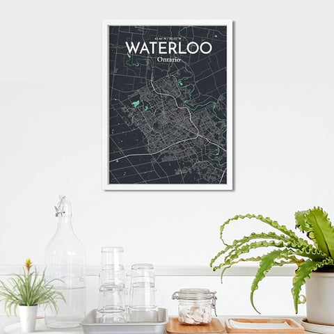 Waterloo City Map Poster – Detailed Art Print of Waterloo, Ontario for Home Decor, Office Decor, Travel Art, and Unique Gifts