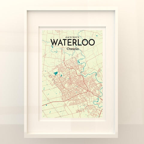 Waterloo City Map Poster – Detailed Art Print of Waterloo, Ontario for Home Decor, Office Decor, Travel Art, and Unique Gifts