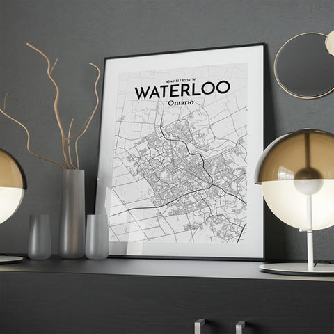 Waterloo City Map Poster – Detailed Art Print of Waterloo, Ontario for Home Decor, Office Decor, Travel Art, and Unique Gifts