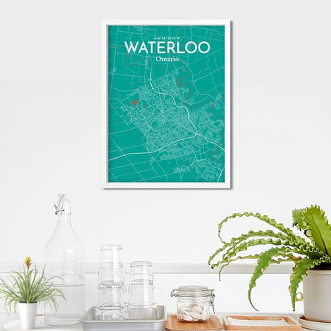 Waterloo City Map Poster – Detailed Art Print of Waterloo, Ontario for Home Decor, Office Decor, Travel Art, and Unique Gifts