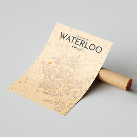 Waterloo City Map Poster – Detailed Art Print of Waterloo, Ontario for Home Decor, Office Decor, Travel Art, and Unique Gifts