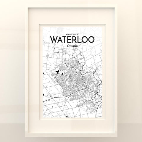 Waterloo City Map Poster – Detailed Art Print of Waterloo, Ontario for Home Decor, Office Decor, Travel Art, and Unique Gifts