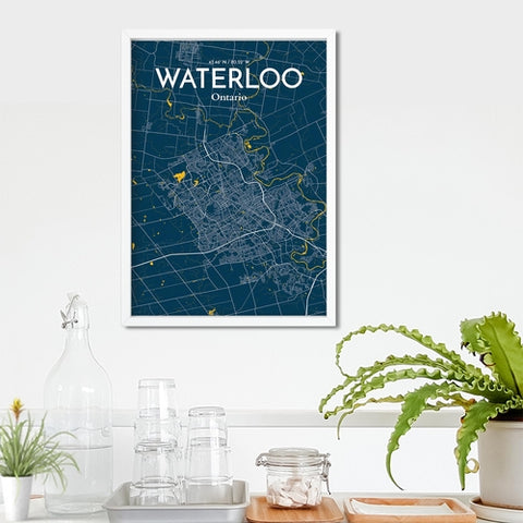 Waterloo City Map Poster – Detailed Art Print of Waterloo, Ontario for Home Decor, Office Decor, Travel Art, and Unique Gifts