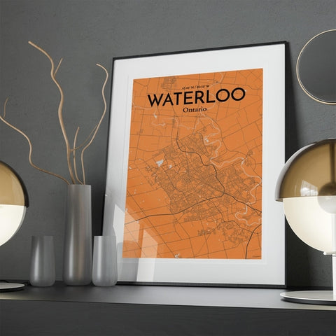 Waterloo City Map Poster – Detailed Art Print of Waterloo, Ontario for Home Decor, Office Decor, Travel Art, and Unique Gifts