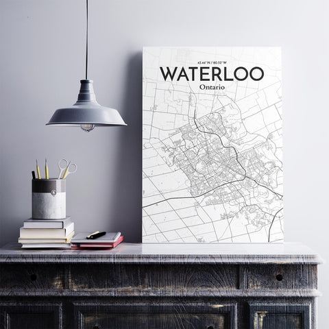 Waterloo City Map Poster – Detailed Art Print of Waterloo, Ontario for Home Decor, Office Decor, Travel Art, and Unique Gifts