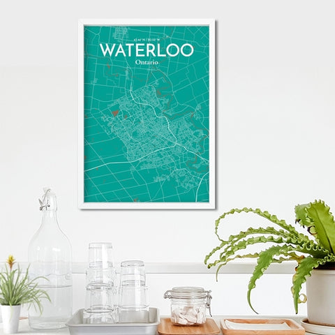 Waterloo City Map Poster – Detailed Art Print of Waterloo, Ontario for Home Decor, Office Decor, Travel Art, and Unique Gifts