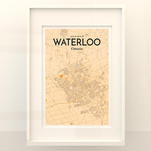 Waterloo City Map Poster – Detailed Art Print of Waterloo, Ontario for Home Decor, Office Decor, Travel Art, and Unique Gifts