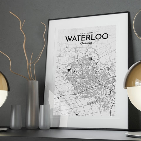 Waterloo City Map Poster – Detailed Art Print of Waterloo, Ontario for Home Decor, Office Decor, Travel Art, and Unique Gifts