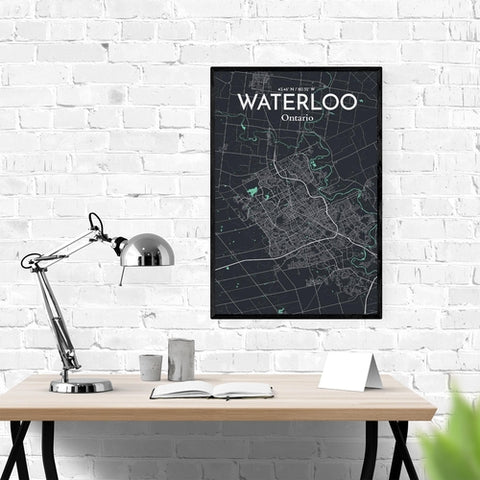 Waterloo City Map Poster – Detailed Art Print of Waterloo, Ontario for Home Decor, Office Decor, Travel Art, and Unique Gifts