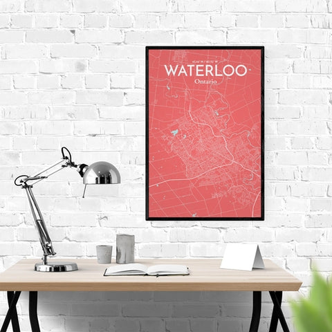 Waterloo City Map Poster – Detailed Art Print of Waterloo, Ontario for Home Decor, Office Decor, Travel Art, and Unique Gifts