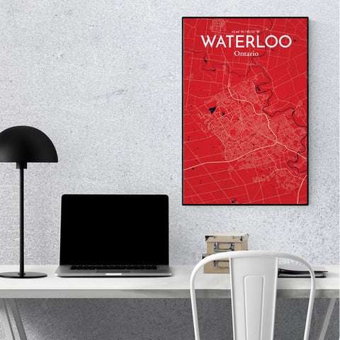 Waterloo City Map Poster – Detailed Art Print of Waterloo, Ontario for Home Decor, Office Decor, Travel Art, and Unique Gifts