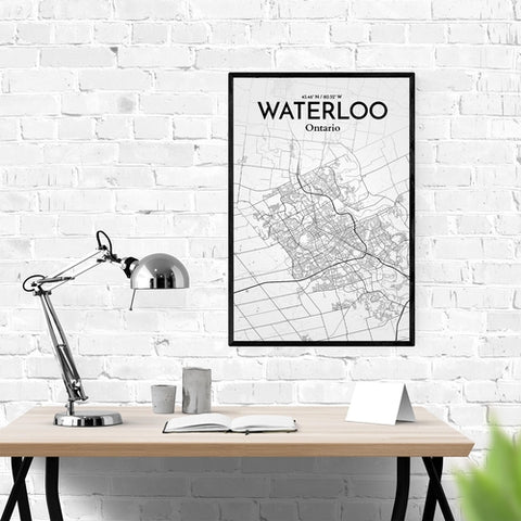 Waterloo City Map Poster – Detailed Art Print of Waterloo, Ontario for Home Decor, Office Decor, Travel Art, and Unique Gifts