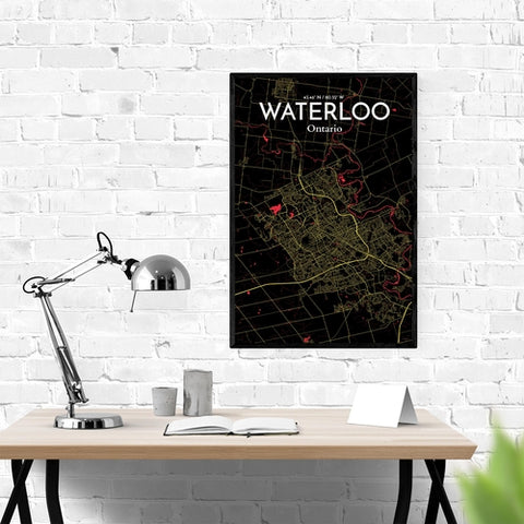 Waterloo City Map Poster – Detailed Art Print of Waterloo, Ontario for Home Decor, Office Decor, Travel Art, and Unique Gifts