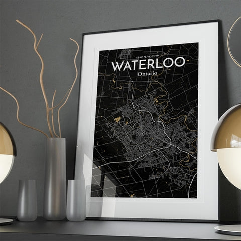 Waterloo City Map Poster – Detailed Art Print of Waterloo, Ontario for Home Decor, Office Decor, Travel Art, and Unique Gifts