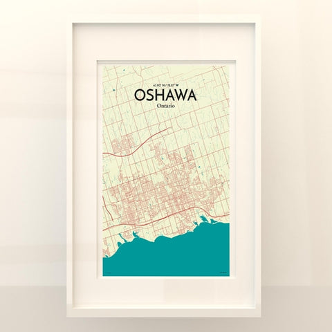 Oshawa City Map Poster – Detailed Art Print of Oshawa, Ontario City Map Art for Home Decor, Office Decor, and Unique Gifts