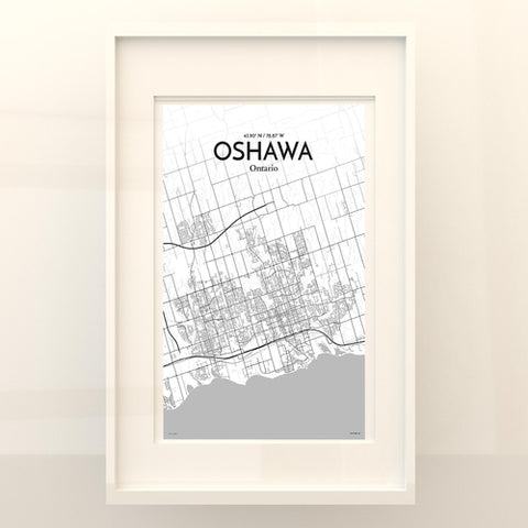 Oshawa City Map Poster – Detailed Art Print of Oshawa, Ontario City Map Art for Home Decor, Office Decor, and Unique Gifts