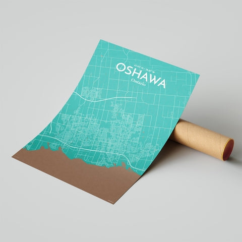 Oshawa City Map Poster – Detailed Art Print of Oshawa, Ontario City Map Art for Home Decor, Office Decor, and Unique Gifts