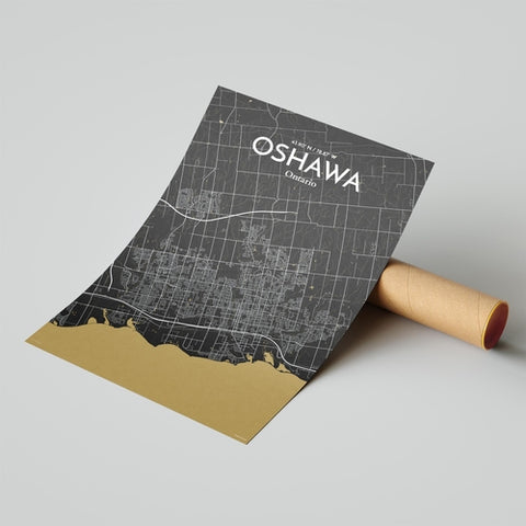 Oshawa City Map Poster – Detailed Art Print of Oshawa, Ontario City Map Art for Home Decor, Office Decor, and Unique Gifts