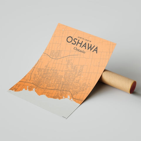 Oshawa City Map Poster – Detailed Art Print of Oshawa, Ontario City Map Art for Home Decor, Office Decor, and Unique Gifts