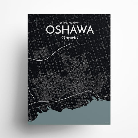 Oshawa City Map Poster – Detailed Art Print of Oshawa, Ontario City Map Art for Home Decor, Office Decor, and Unique Gifts