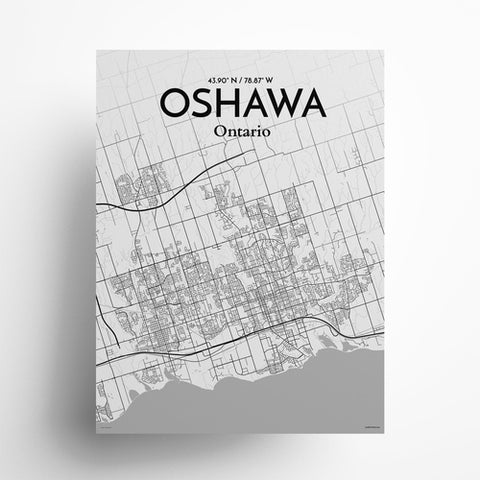 Oshawa City Map Poster – Detailed Art Print of Oshawa, Ontario City Map Art for Home Decor, Office Decor, and Unique Gifts