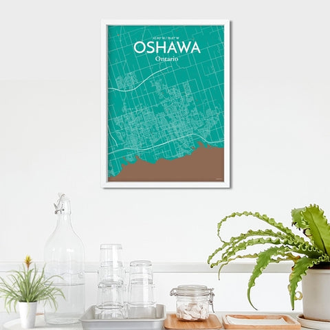 Oshawa City Map Poster – Detailed Art Print of Oshawa, Ontario City Map Art for Home Decor, Office Decor, and Unique Gifts