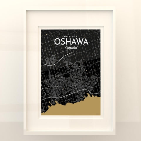 Oshawa City Map Poster – Detailed Art Print of Oshawa, Ontario City Map Art for Home Decor, Office Decor, and Unique Gifts