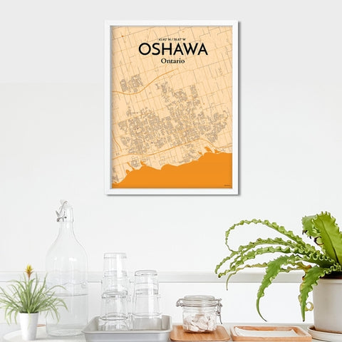 Oshawa City Map Poster – Detailed Art Print of Oshawa, Ontario City Map Art for Home Decor, Office Decor, and Unique Gifts