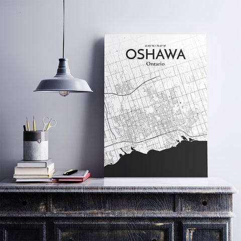 Oshawa City Map Poster – Detailed Art Print of Oshawa, Ontario City Map Art for Home Decor, Office Decor, and Unique Gifts