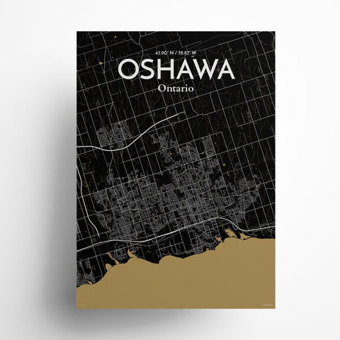 Oshawa City Map Poster – Detailed Art Print of Oshawa, Ontario City Map Art for Home Decor, Office Decor, and Unique Gifts