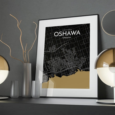 Oshawa City Map Poster – Detailed Art Print of Oshawa, Ontario City Map Art for Home Decor, Office Decor, and Unique Gifts