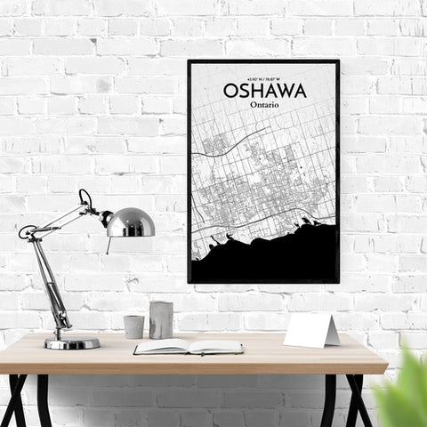 Oshawa City Map Poster – Detailed Art Print of Oshawa, Ontario City Map Art for Home Decor, Office Decor, and Unique Gifts