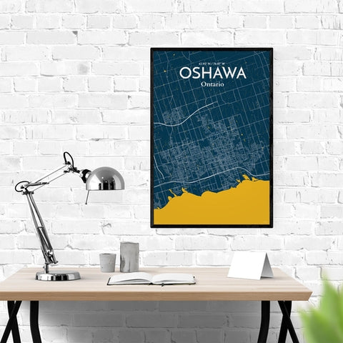 Oshawa City Map Poster – Detailed Art Print of Oshawa, Ontario City Map Art for Home Decor, Office Decor, and Unique Gifts